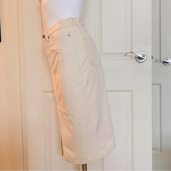 Gap Y2K Cream High Slit Front Denim Skirt - Picture 10 of 10